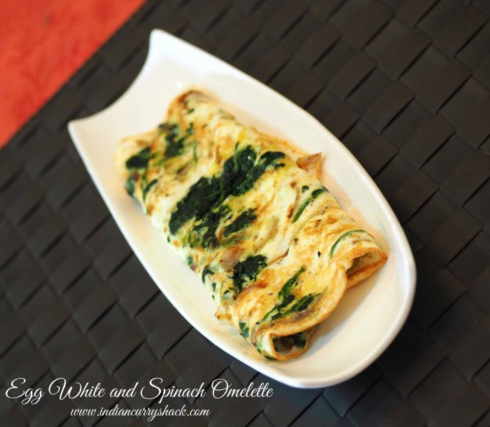 Egg White & Spinach Omelette - Indian Curry Shack