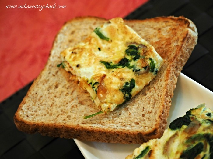 Egg White & Spinach Omelette with Toast - Indian Curry Shack