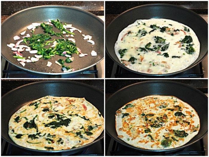 Egg White & Spinach Omelette - Collage - Indian Curry Shack
