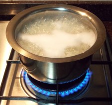 Steamed Rice while cooking - Indian Curry Shack